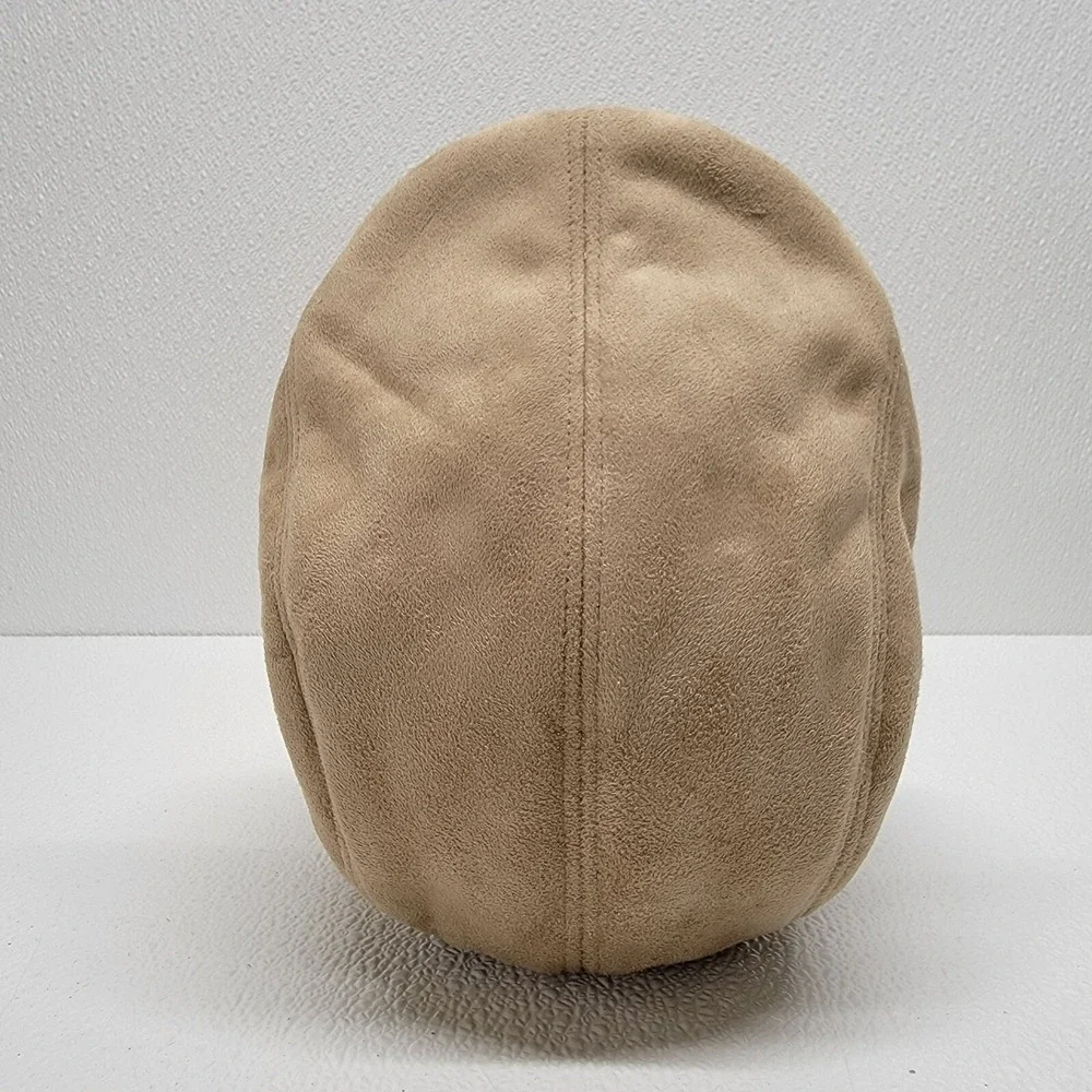 D & Y, NY Tan Faux Suede Winter Newsboy Cap Ear Flaps Soft